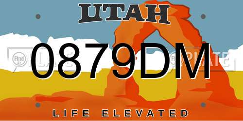 0879DM Utah License Plate