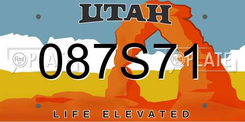 087S71 Utah License Plate
