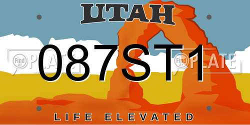 087ST1 Utah License Plate