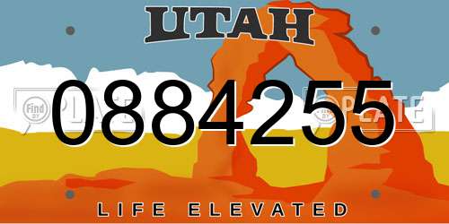0884255 Utah License Plate