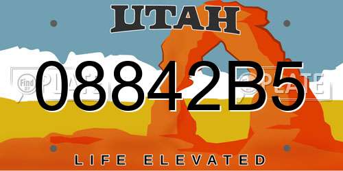 08842B5 Utah License Plate