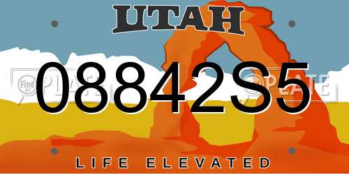 08842S5 Utah License Plate