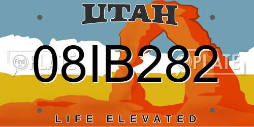 08IB282 Utah License Plate