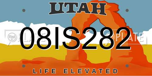 08IS282 Utah License Plate