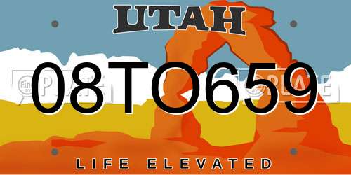 08TO659 Utah License Plate