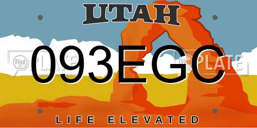 093EGC Utah License Plate