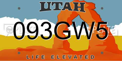 093GW5 Utah License Plate