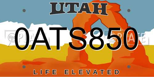 0ATS850 Utah License Plate