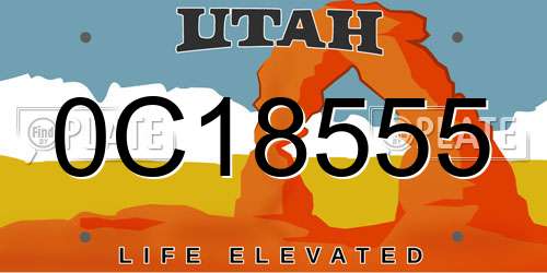 0C18555 Utah License Plate