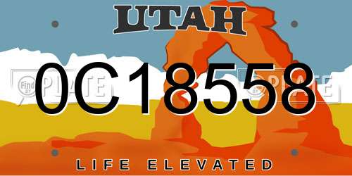 0C18558 Utah License Plate
