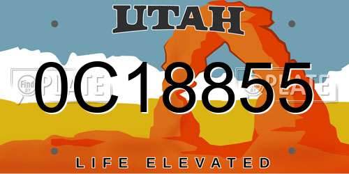 0C18855 Utah License Plate