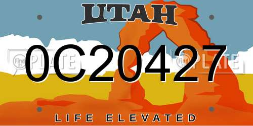 0C20427 Utah License Plate