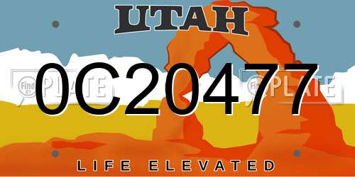 0C20477 Utah License Plate
