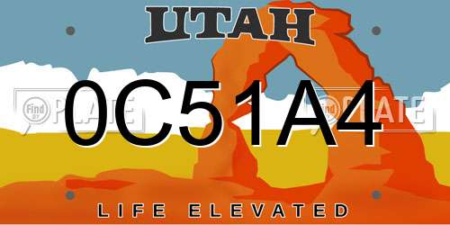 0C51A4 Utah License Plate