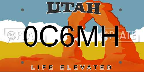 0C6MH Utah License Plate
