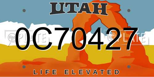0C70427 Utah License Plate