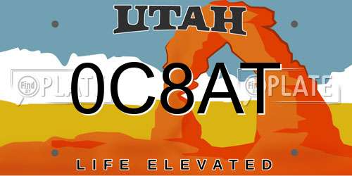 0C8AT Utah License Plate