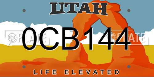 0CB144 Utah License Plate