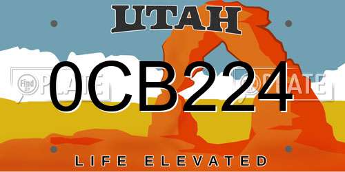 0CB224 Utah License Plate