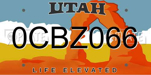 0CBZ066 Utah License Plate