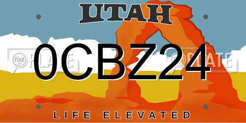 0CBZ24 Utah License Plate