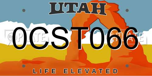 0CST066 Utah License Plate