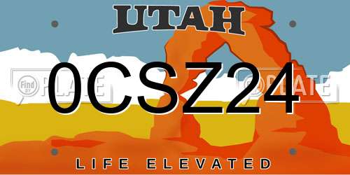 0CSZ24 Utah License Plate