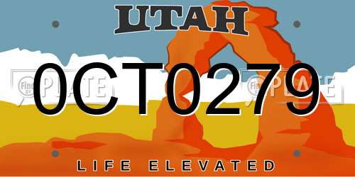 0CT0279 Utah License Plate