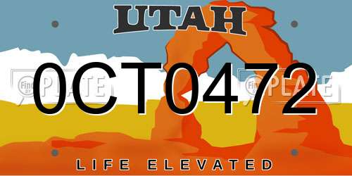0CT0472 Utah License Plate