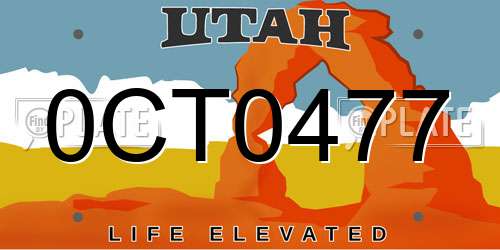 0CT0477 Utah License Plate