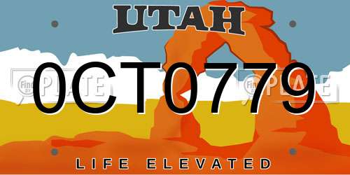 0CT0779 Utah License Plate