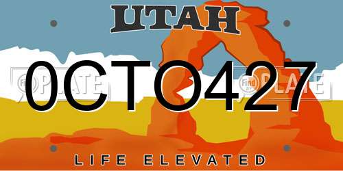 0CTO427 Utah License Plate