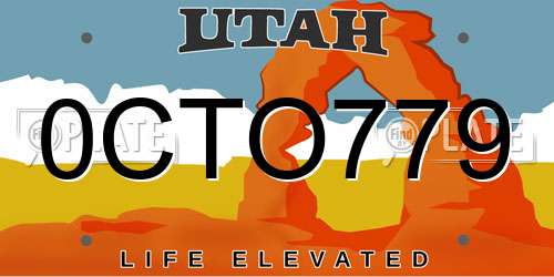0CTO779 Utah License Plate