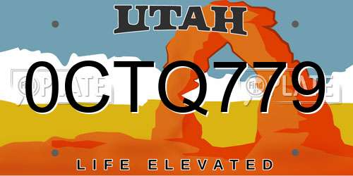 0CTQ779 Utah License Plate