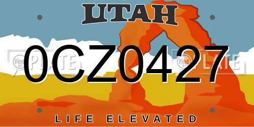 0CZ0427 Utah License Plate