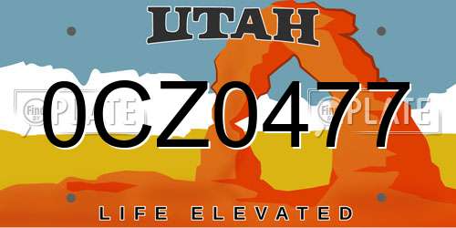 0CZ0477 Utah License Plate