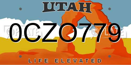 0CZO779 Utah License Plate
