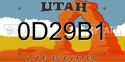 0D29B1 Utah License Plate