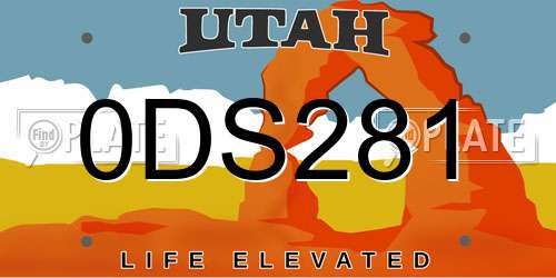 0DS281 Utah License Plate