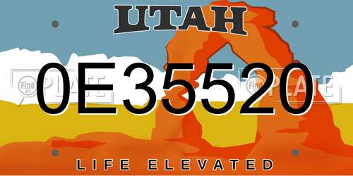0E35520 Utah License Plate