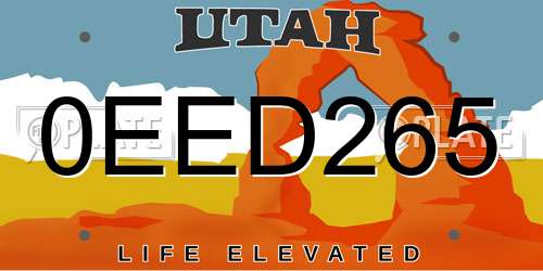 0EED265 Utah License Plate
