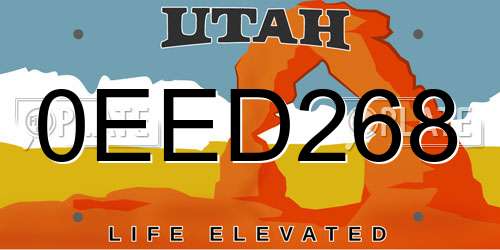 0EED268 Utah License Plate