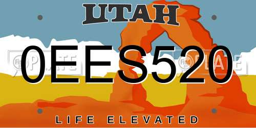 0EES520 Utah License Plate