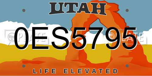 0ES5795 Utah License Plate