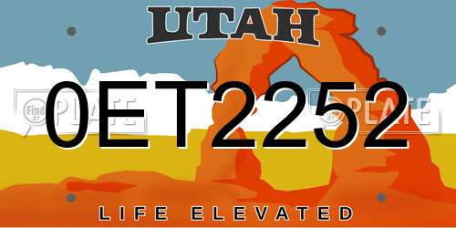 0ET2252 Utah License Plate