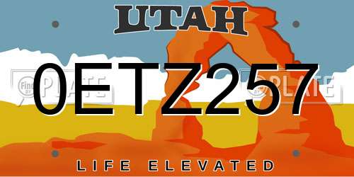 0ETZ257 Utah License Plate