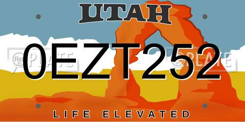 0EZT252 Utah License Plate