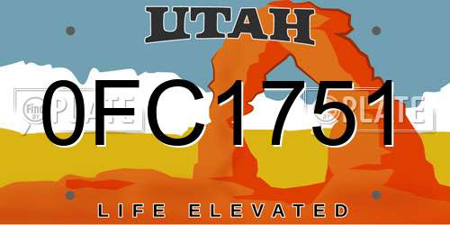 0FC1751 Utah License Plate