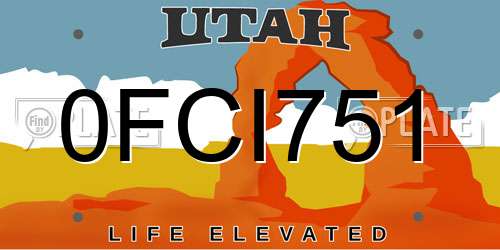 0FCI751 Utah License Plate