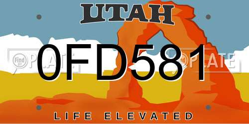 0FD581 Utah License Plate